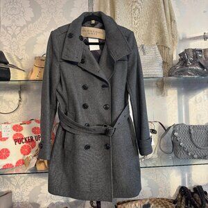 Burberry Brit Gray Peacoat - Size 10